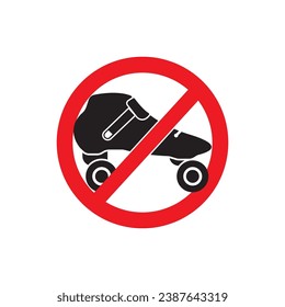 Roller skates logo icon vector template illustration design.