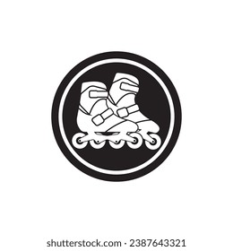 Roller skates logo icon vector template illustration design.