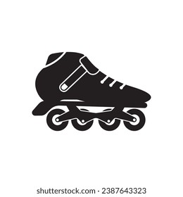 Roller skates logo icon vector template illustration design.