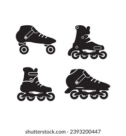 Roller skates logo icon vector template illustration design.