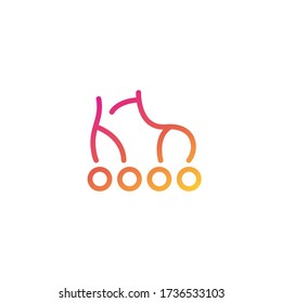 Roller skates logo, minimal design
