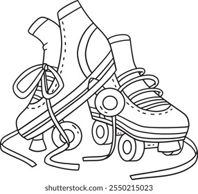 Patines con cordones sueltos aislados 