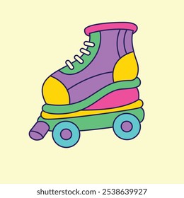 Roller skates on wheels vector icon