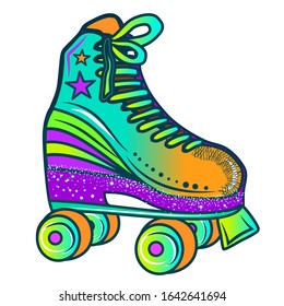 Roller skates on a white background. Wall stickers	
