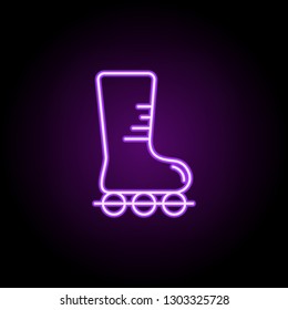 roller Skates outline icon. Elements of Sport in neon style icons. Simple icon for websites, web design, mobile app, info graphics