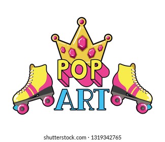 roller skates pop art icon