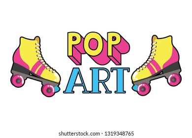 roller skates pop art icon