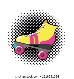 roller skates pop art icon