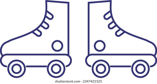 Roller skates professionally on a white background. Sports concept. Vector illustration can be used for topics such as sports, activity, and lifestyle