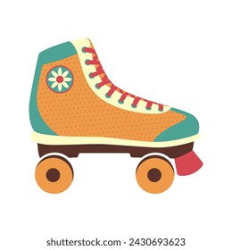 Roller skates - quads in the style of the 90s. Vector illustration.