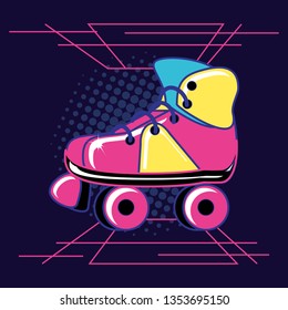 roller skates retro isolated icon