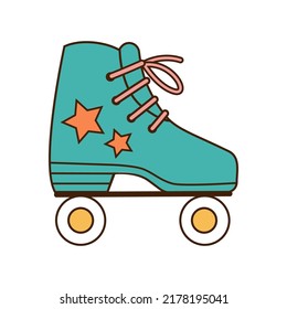 Rollschuhe im Retrostil. Flache Vektorgrafik.