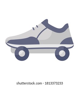 Roller skates shoe, editable flat vector 