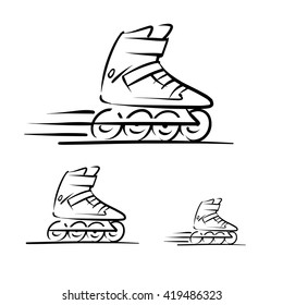 Roller skates sign. Inline skates icon