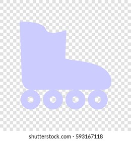 Roller skates sign. Vector. Periwinkle icon on transparent background.
