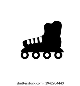 silueta de patines de rodillos, ilustración vectorial