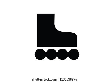 Roller skates skating black illustration sport inline