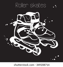 Roller skates. Sketch. Vector isolated illustration. 