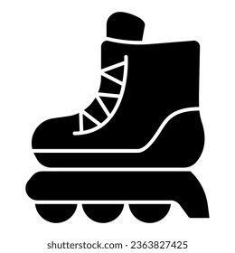 Roller skates solid icon, kid toys concept, skating shoe sign on white background, Sport shoe icon in glyph style for mobile concept and web design. Vector graphics