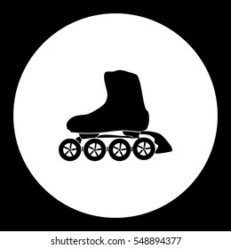 roller skates sport black simple icon eps10
