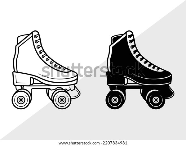 Roller Skates Svg Printable Vector Illustration Stock Vector (Royalty ...