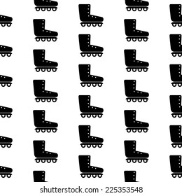 Roller skates symbol seamless pattern on white background. Vector illustration.