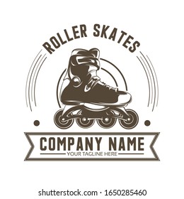 Roller skates team logo template design vector