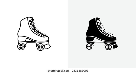 Conjunto de iconos de vectores de patines de ruedas. Ilustrador de Vector de stock. EPS 10