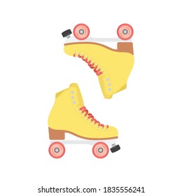 Roller Skates Vector, Roller Blades Set, Retro Skates, Skating Symbol, 90's Nostalgia Vector Illustration Background	