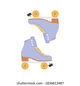 Roller Skates Vector, Roller Blades Set, Retro Skates, Skating Symbol, 90's Nostalgia Vector Illustration Background	