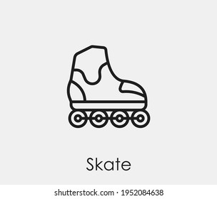 Roller skates vector icon.  Editable stroke. Linear style sign for use on web design and mobile apps, logo. Symbol illustration. Pixel vector graphics - Vector