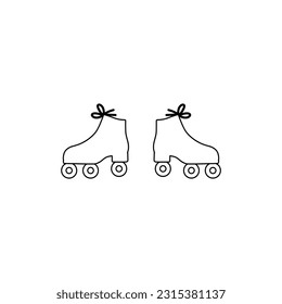 Roller skates vector icon set. skating illustration sign collection. sport symbol or logo.