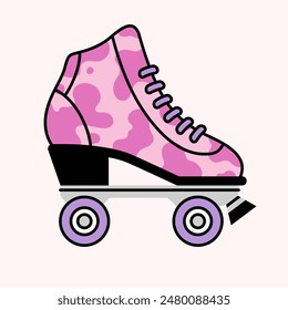 Roller skates vector illustration. Sport and disco. Retro fashion style.