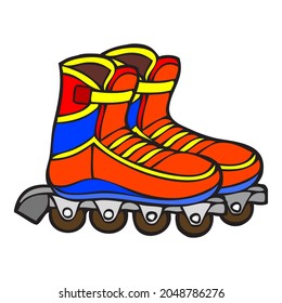 roller skates vector illustration,isolated on white background,top view