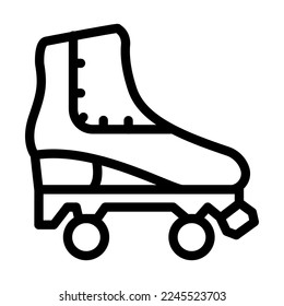 Roller Skates Vector Line Icon Design