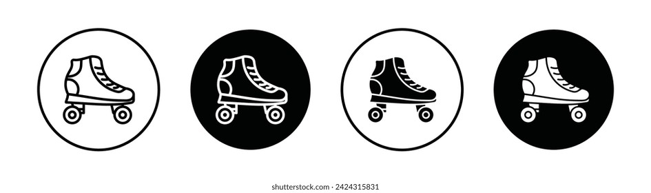 Roller Skates Vector Line Icon Illustration.