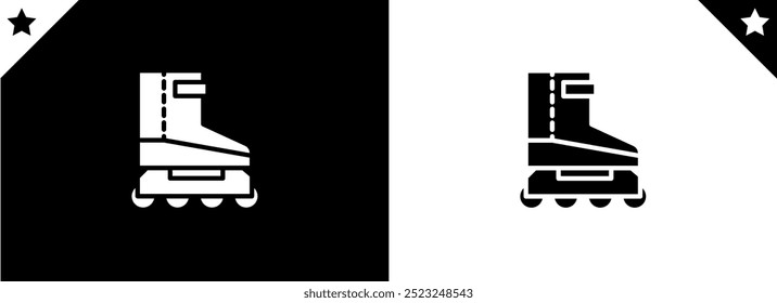 Roller Skates Vector Line Icon Illustration.