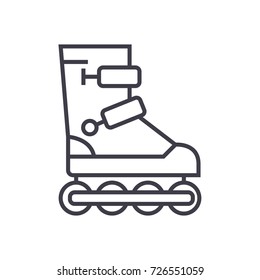 roller skates vector line icon, sign, illustration on background, editable strokes