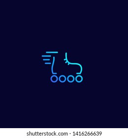 Roller skates vector logo, minimal design