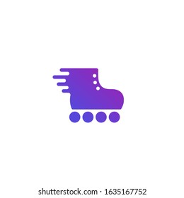 Roller skates vector logo on white