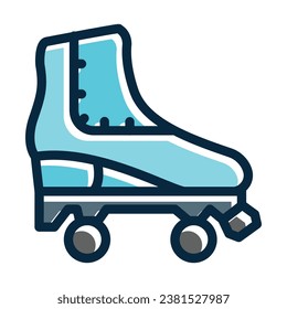 Roller Skates Vector Thick Line Filled Dark Colors Icons For Personal And Commercial Use.
