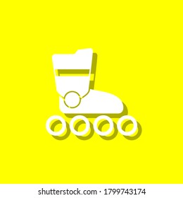 roller Skates white icon with shadow
