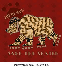 Roller skating bear