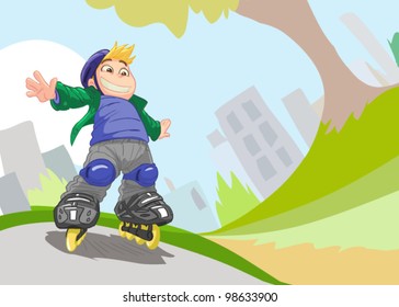 Roller Skating Boy  vector