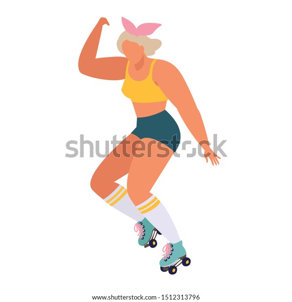 roller skating girl clipart
