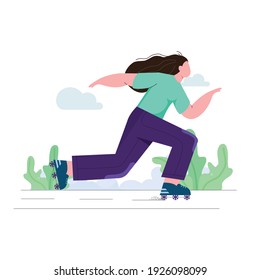 Roller skating girls player illustration design. Roller Skate Girl Skating Stock Illustrations. Roller skates illustration concept
