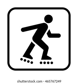 Roller skating icon. Flat vector illustration isolated on white background.