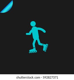 roller skating icon illustration isolated vector sign symbol.