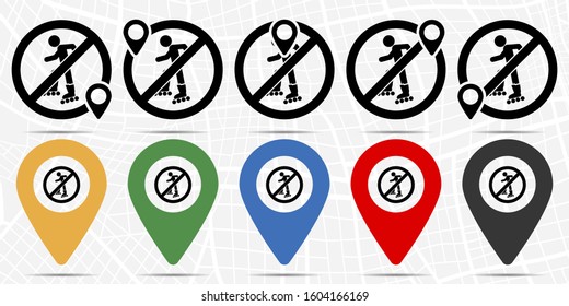 roller skating icon in location set. Simple glyph, flat illustration element of universal theme icons