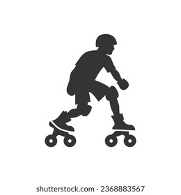 Roller skating Icon on White Background - Simple Vector Illustration
